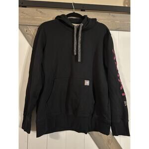 Ariat Real Hoodie Women's Large Black Long Sleeve Logo Western Cowgirl